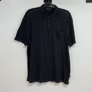 John Varvatos USA Polo T-shirt Men’s L Black  Short Sleeve